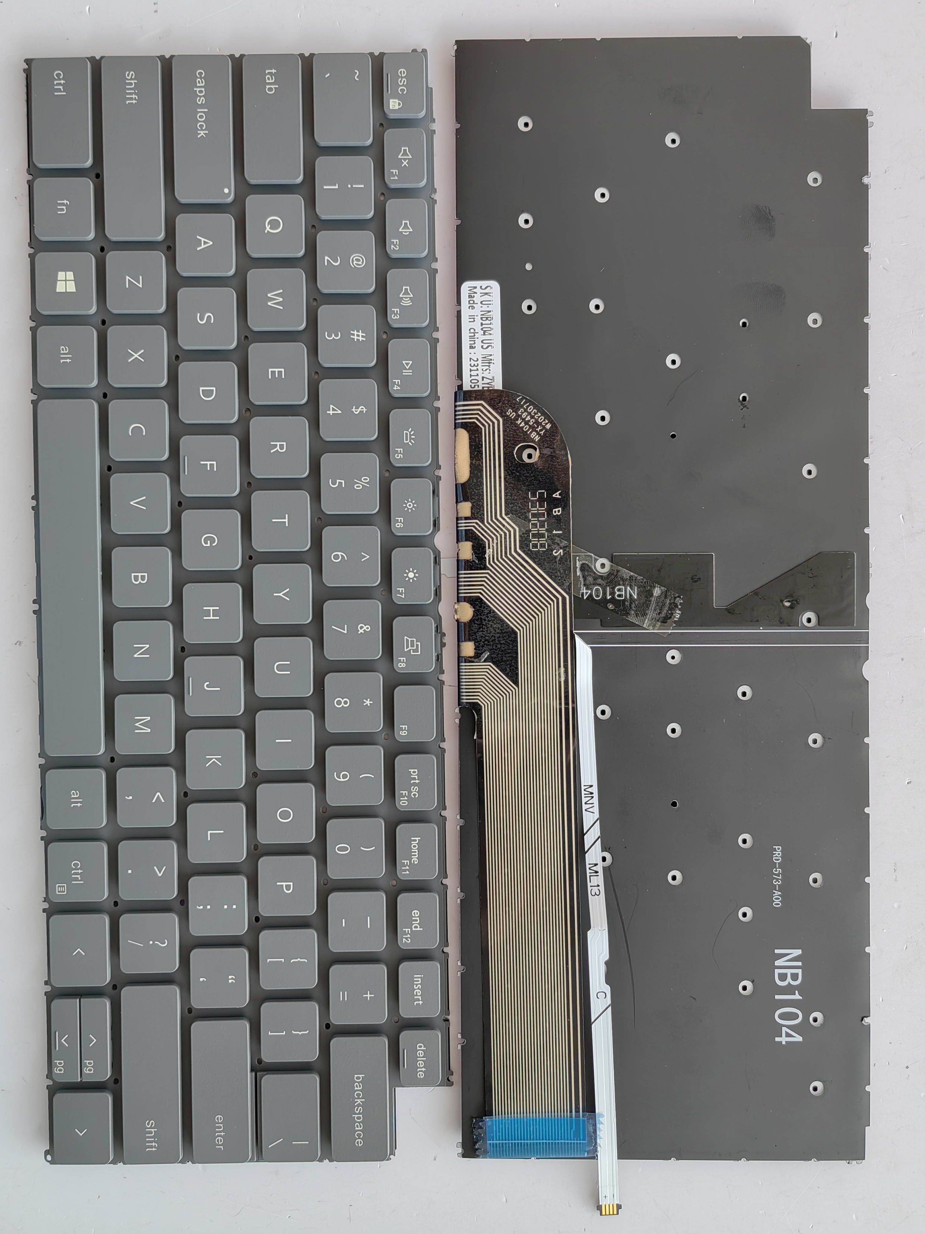Picture of New Replacement Laptop Keyboard For DELL 3411/3415/P144G/Latitude 3420 5410 5418 Grey Backlit (OEM) US Layout